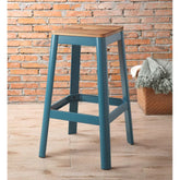 Jacotte Natural & Teal Bar Stool Model 72333 By ACME Furniture